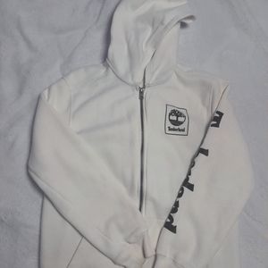 Boys timberland white zip up hoodie brand new, never been worn!